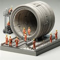 Ferro-concrete combined teams tunnels