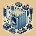 Equipment for washing and cleaning machines