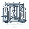 Rigging for the equipment for working of metals by pressure