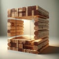 Poutres de plancher en bois en forme de I