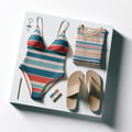 Swimwear, beachwear and footwear