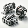 Winch barrels, brake, magnetic