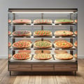 Showcases for pizza