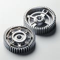 Cogwheels, wheels, rack bars